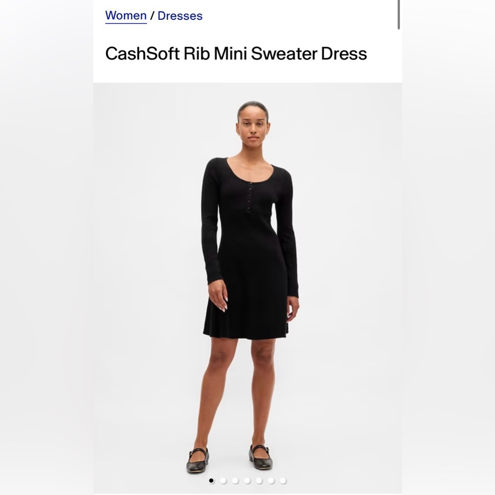 GAP Black Ribbed Mini Sweater Dress
